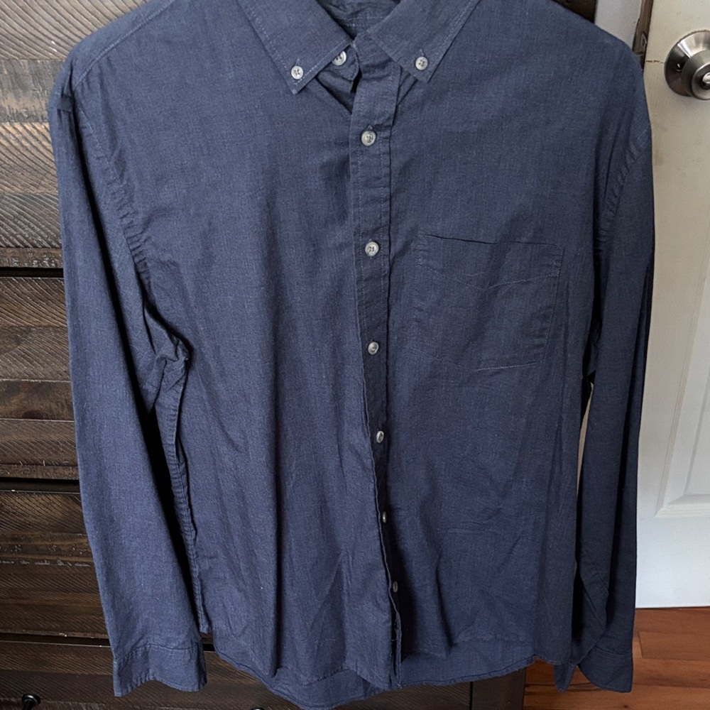 Old Navy Navy Button-Down Long Sleeve Shirt